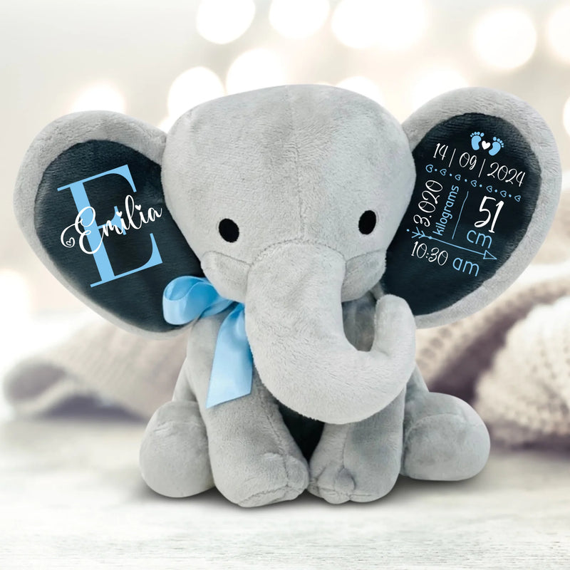 Cuddly elephant - Personalised plush elephant for babies