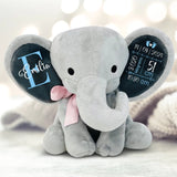 Cuddly elephant - Personalised plush elephant for babies