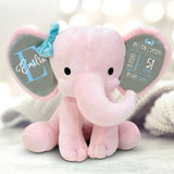 Cuddly elephant - Personalised plush elephant for babies